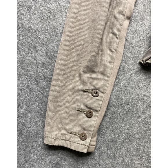 Free People Jacket Womens 4 Taupe Gray Corduroy Ruffle Peplum Romantic Military - Picture 12 of 16